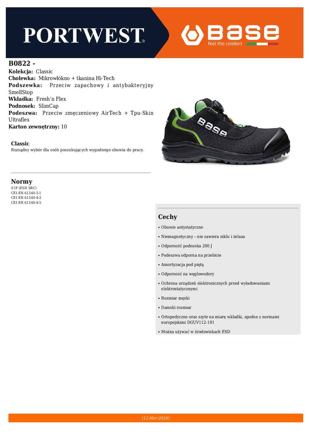 Buty robocze Be-Ready BASE B0822 Czarny Zielony zapięcie BOA 3 Buty robocze Be-Ready BASE B0822 Czarny Zielony zapięcie BOA - obrazek 3