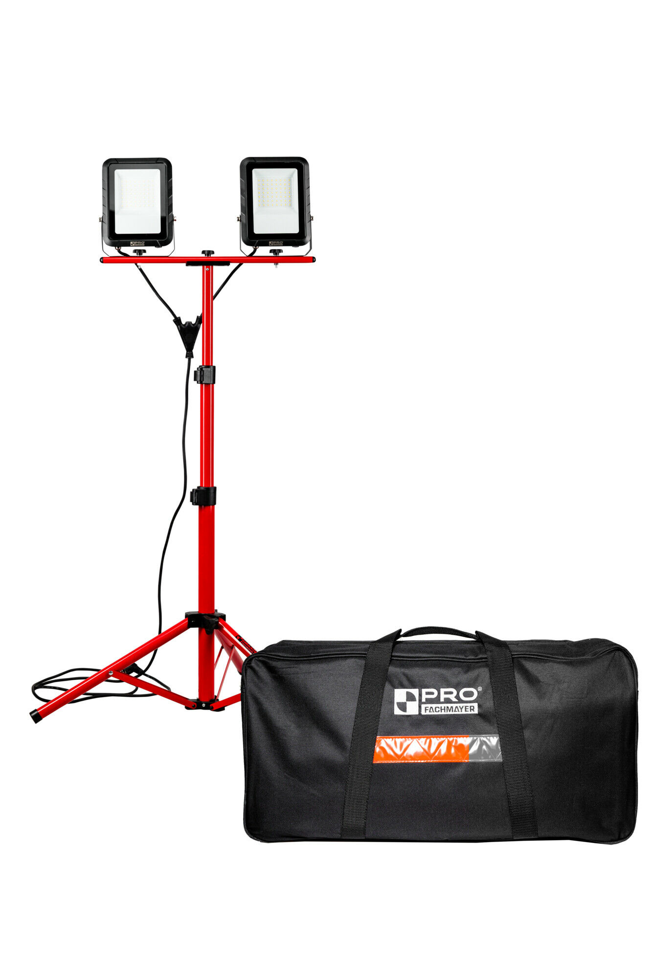 REFLEKTOR LED ZE STATYWEM W POKROWCU IP65 2x50W  8000LM