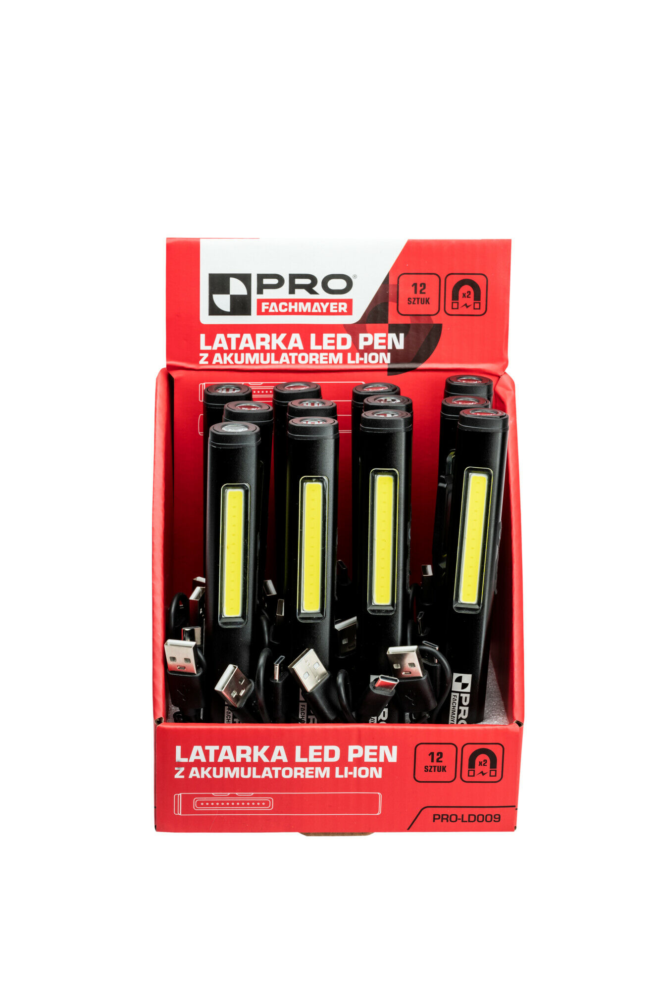 LATARKA LED PEN Z AKUMULATOREM LI-ION 2xMAGNES 200LM - obrazek 3