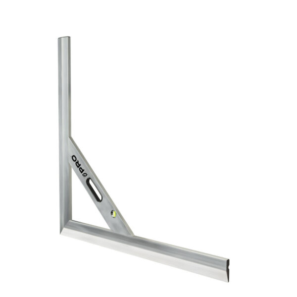 Kątownica murarska trapezowa ze wskaźnikiem i uchwytem 100x100