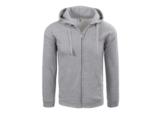 BLUZA Z KAPTUREM ZAPINANA 280G SZARA