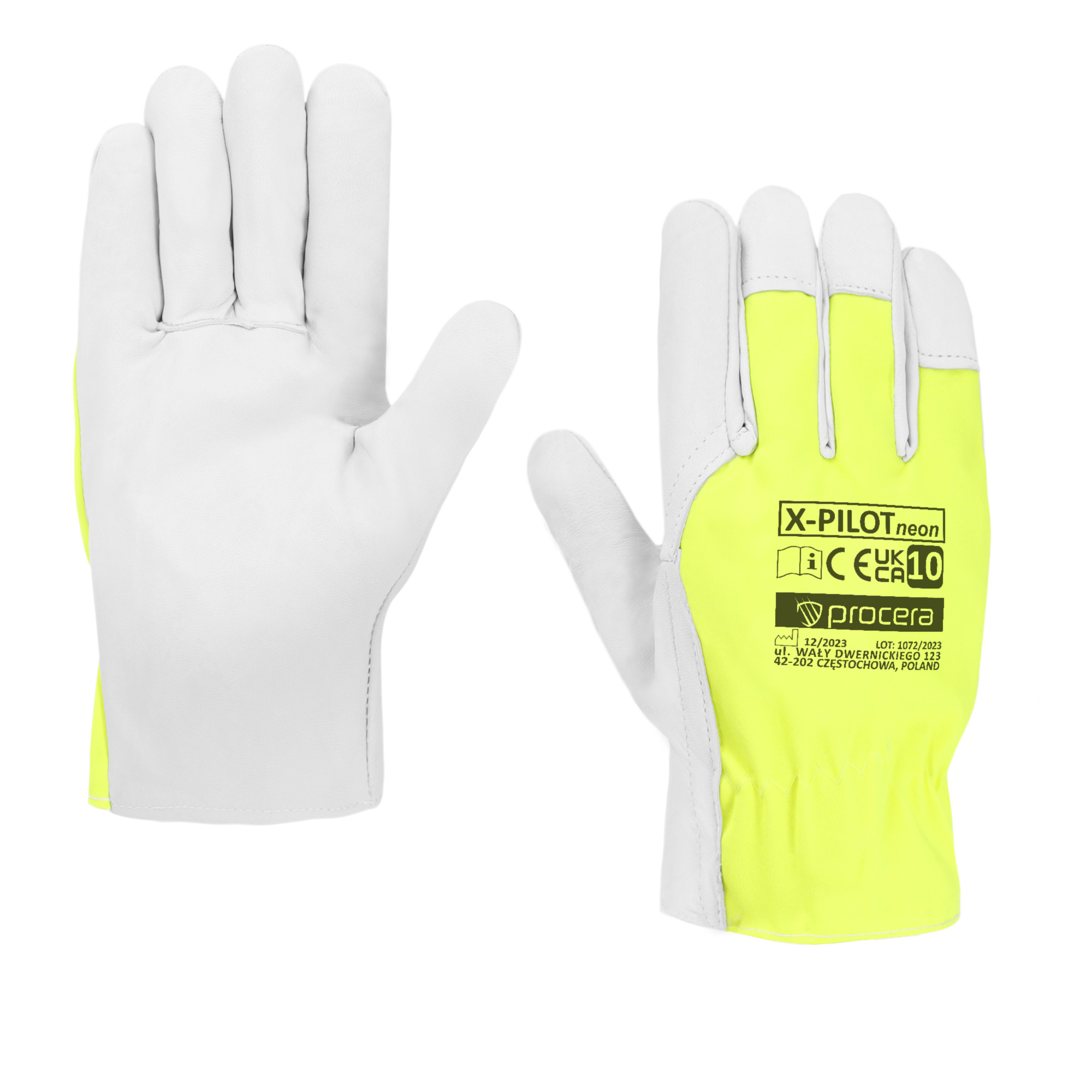 RĘKAWICE WZMOCNIONE KOZIĄ SKÓRĄ X-PILOT NEON