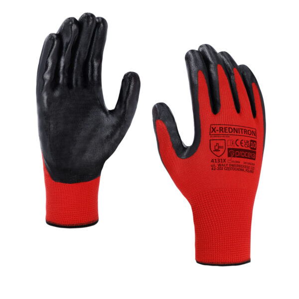RĘKAWICE OCHRONNE POWLEKANE NITRYLEM X-REDNITRON