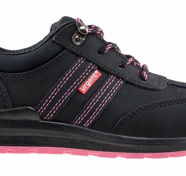 Półbuty robocze Urgent  S1 damskie czarno-różowe