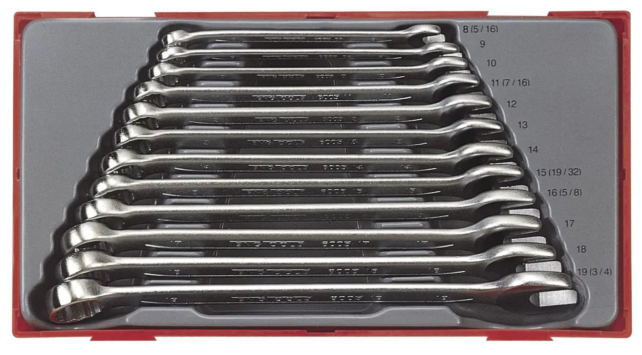 Klucze płasko-oczkowe w zestawie Teng Tools TT1236