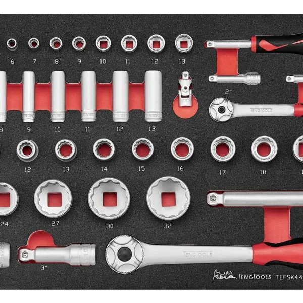 44-elementowy zestaw narzędzi nasadowych TEFSK44 Teng Tools