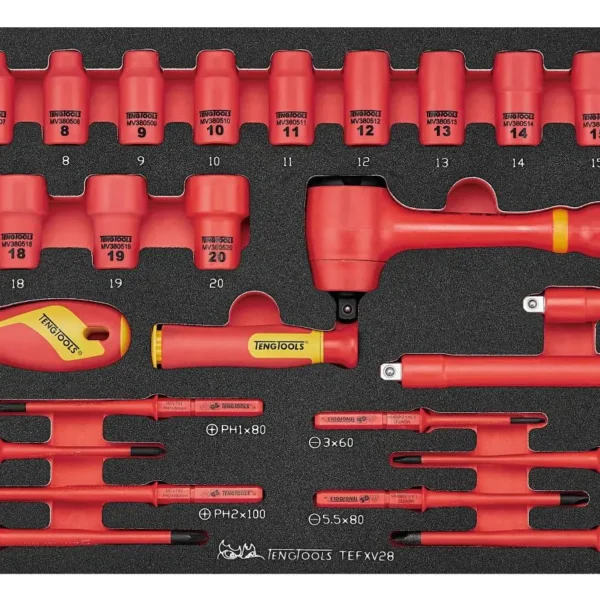 Zestaw narzędzi nasadowych i wkrętaków VDE 1000V TEFXV28 Teng Tools