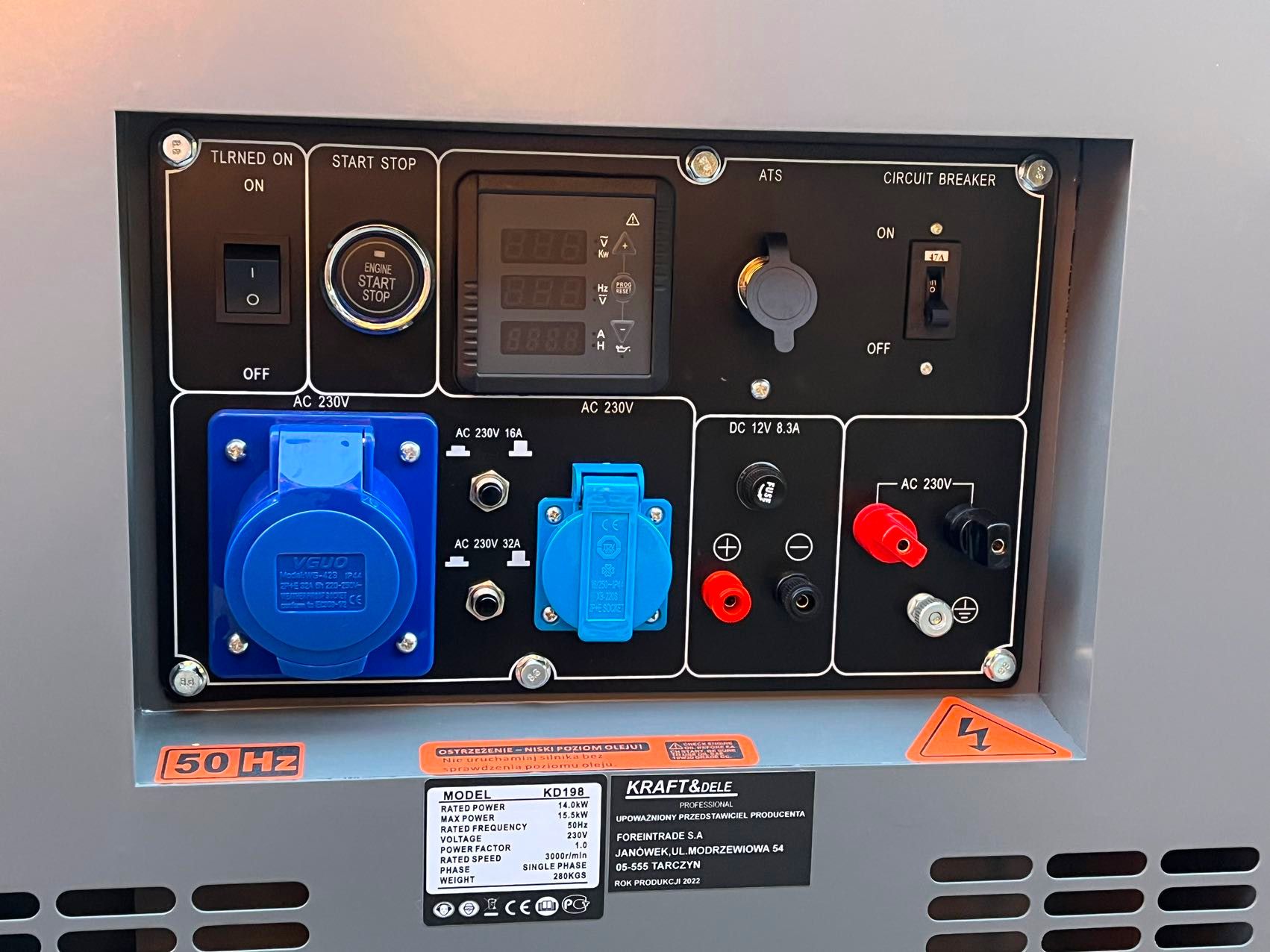 Agregat prądotwórczy jednofazowy DIESEL 12/13kW KD197 - obrazek 9