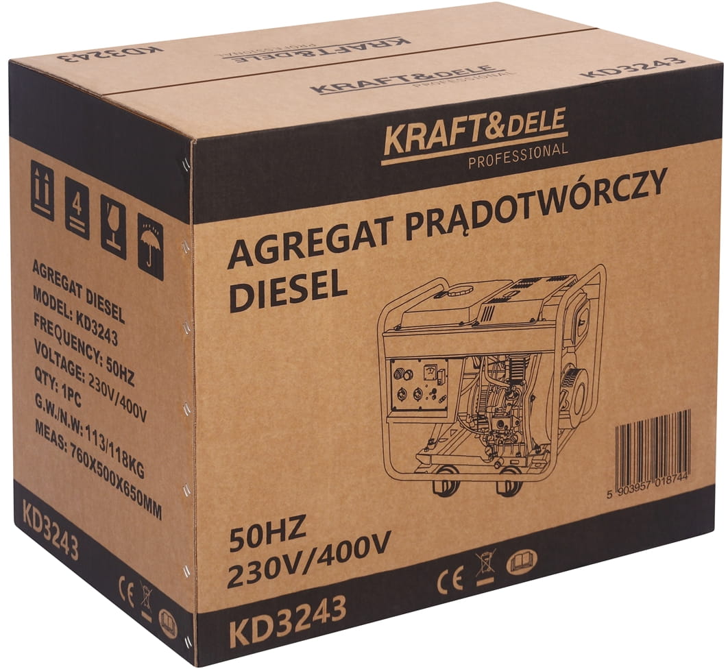 Agregat prądotwórczy DIESEL 7KW 230V/400V KD3243 - obrazek 31
