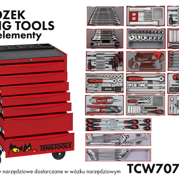 Wózek narzędziowy 302 elementy Teng Tools TCW707EV