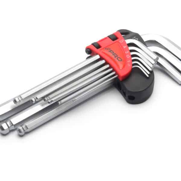 Zestaw 9 kluczy HEX z kulką długich