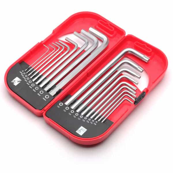 Zestaw 18 kluczy TORX i HEX krótkich