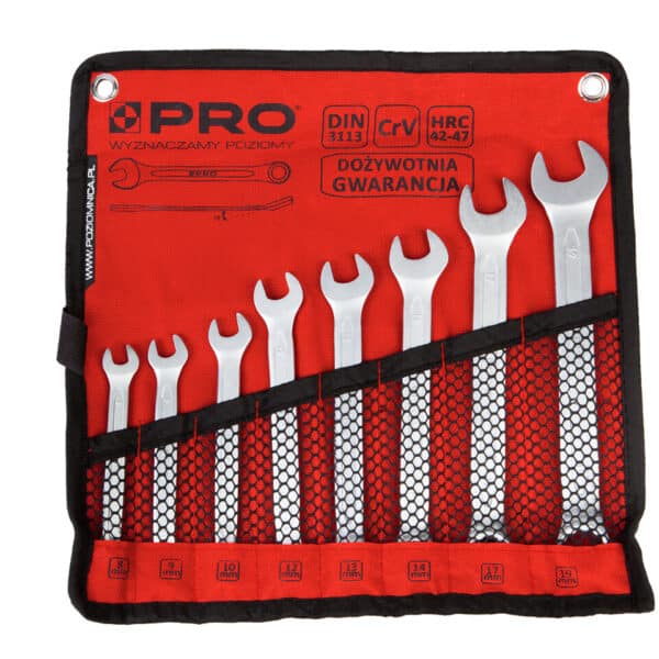 Zestaw kluczy płasko oczkowych odgiętych 8 szt.