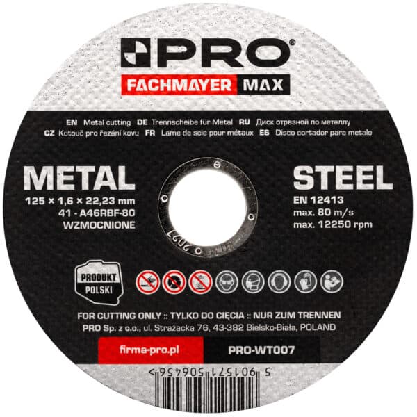 Tarcza do metalu - inox 41-125 x 1.6 x 22.23