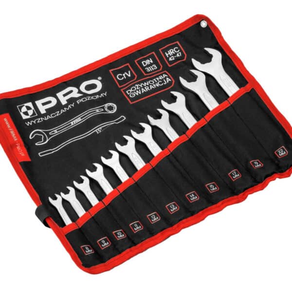 Zestaw kluczy płaskooczkowych do obrobionych śrub 11 szt.