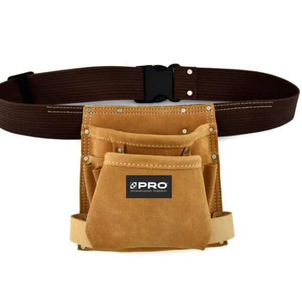 Pas narzędziowy skórzany 8 kieszeni