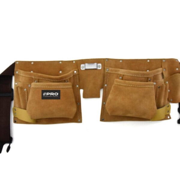 Pas narzędziowy skórzany 10 kieszeni