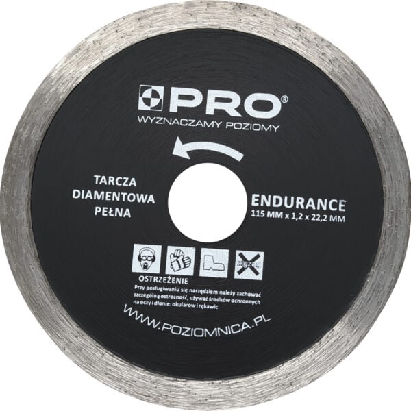 Tarcza diamentowa pełna ENDURANCE 115 x 7 x 1.2 x 22.2 mm