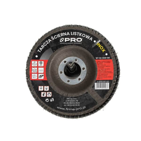 Tarcza ścierna listkowa inox gran. 40 x 125 mm