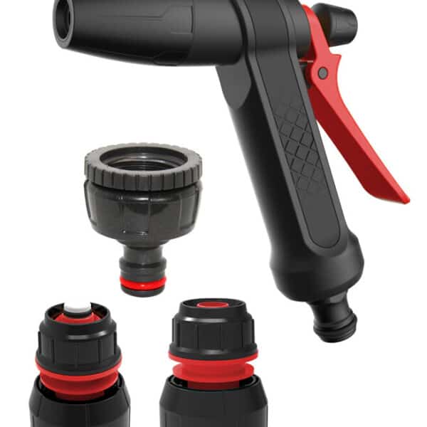 Zestaw 4 el. Zraszacz prosty + szybkozłączki 1/2" i adapter 3/4"-1"