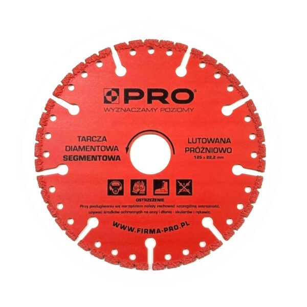 Tarcza diamentowa segmentowa lutowana próżniowo 125 x 22.2