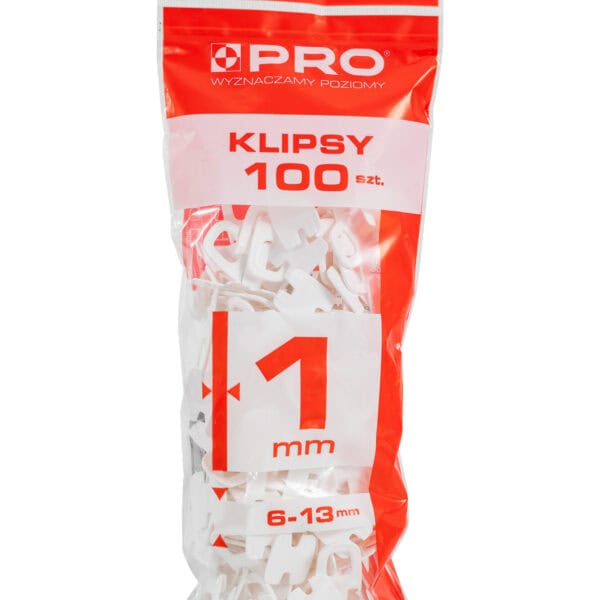 System poziomujący PRO-SP600 1 mm klipsy 100 szt. worek