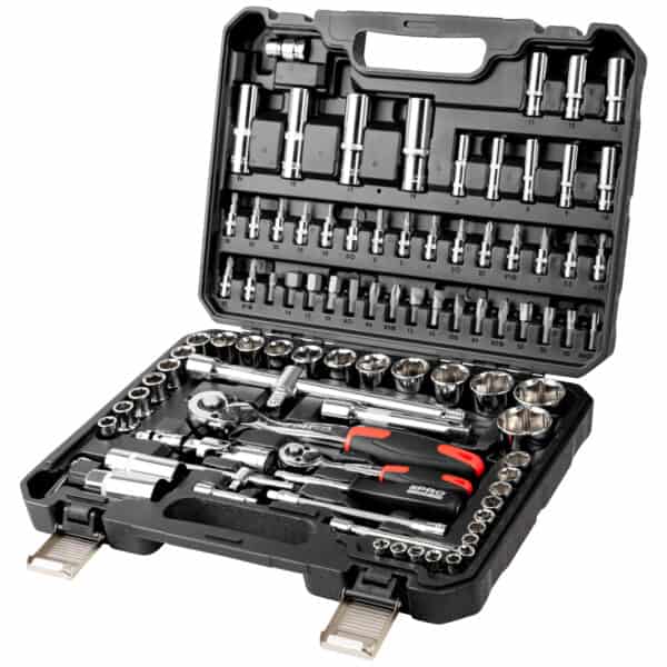 Zestaw kluczy nasadowych z grzechotkami 1/2" i 1/4" 94 szt. CrV