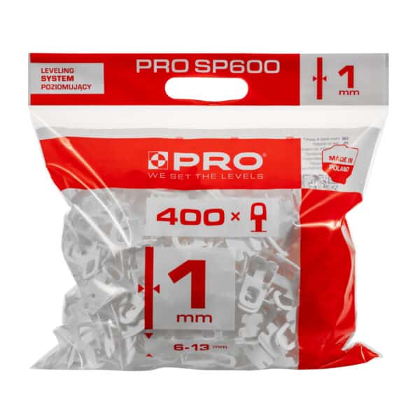 System poziomujący PRO-SP600 1 mm klipsy 400 szt. worek