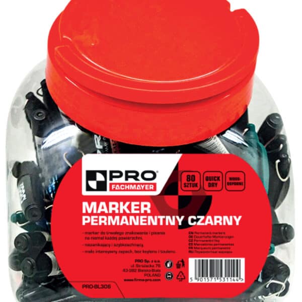 Marker permanentny czarny 80 szt. PRO-BL306