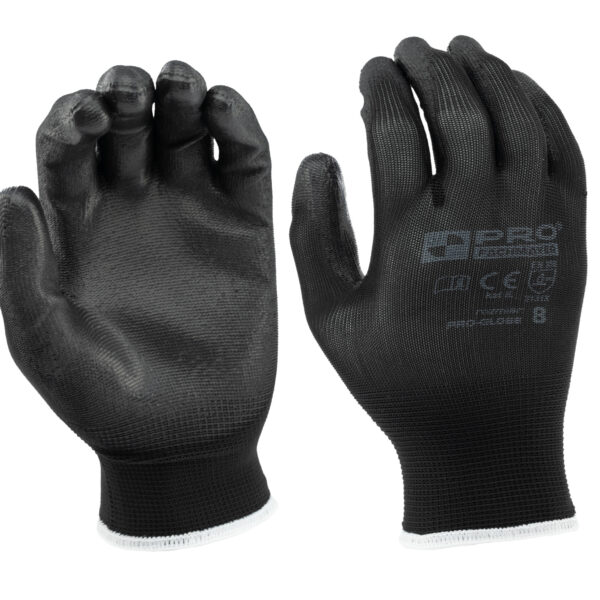 Rękawice ochronne poliuretanowe czarne PRO-GL08