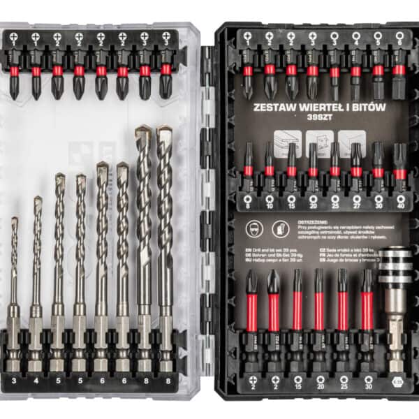Zestaw wierteł i bitów - 39szt