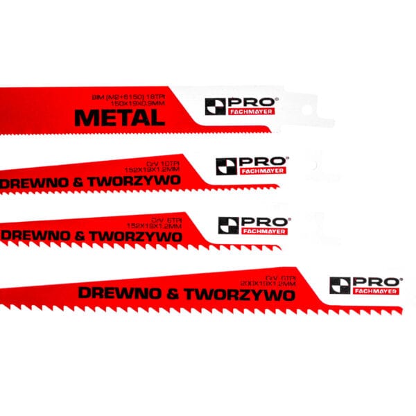 Zestaw brzeszczotów do pił szablastych - metal+drewno+tworzywo PRO