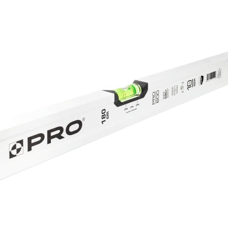 Poziomnica PRO PRO600 biała – z libellą 2%, różne długości 30–200 cm 1 Poziomnica PRO PRO600 biała – z libellą 2%, różne długości 30–200 cm