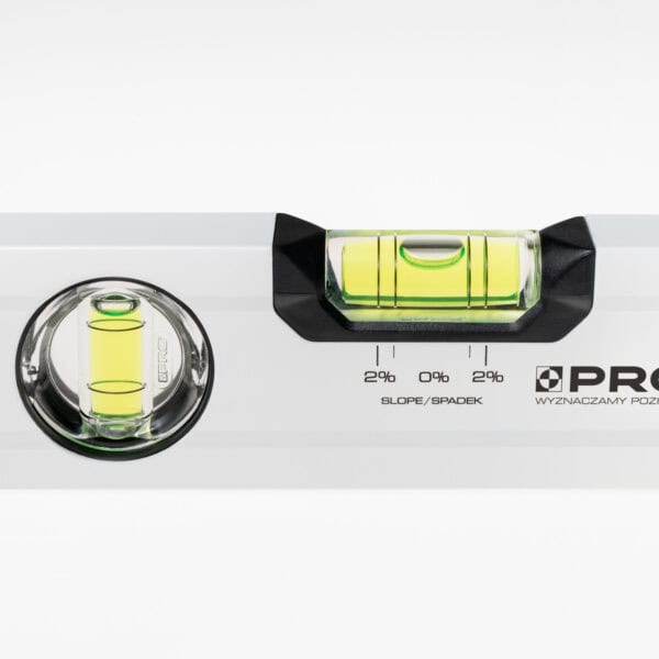 Poziomnica PRO600 malowana biała z libellą 2% 17 cm