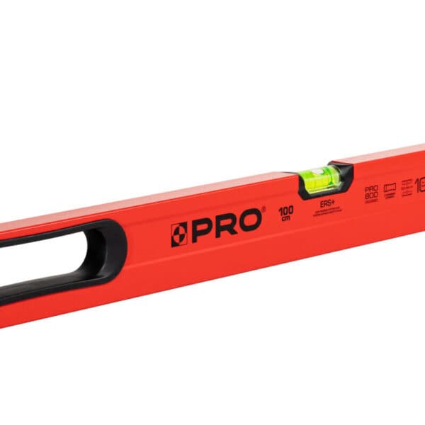 Poziomnica PRO800 malowana czerwona z uchwytami 100 cm