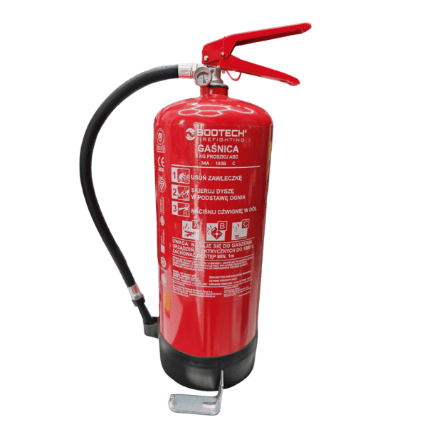 Gaśnica proszkowa 6 kg ABC Bodtech – profesjonalna gaśnica do firmy i warsztatu