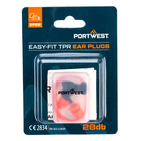 PORTWEST EP22 - Zatyczki do uszu Easy Fit TPR (1 akapit) Pomarańczowy