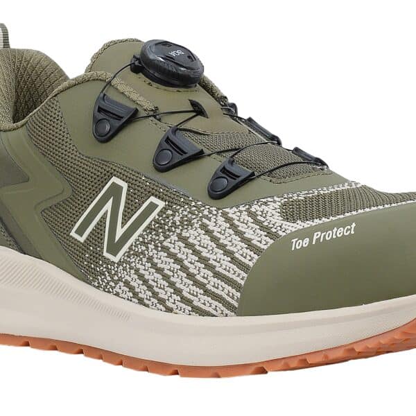 Buty robocze New Balance Speedware BOA S1P SRC – lekkie, oddychające, bez metalu, oliwkowo-białe