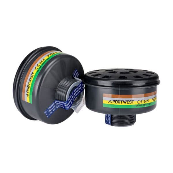 PORTWEST P926 - Filtr gazowy ABEK2 z połączeniem uniwersalnym (SZT.4) Czarny
