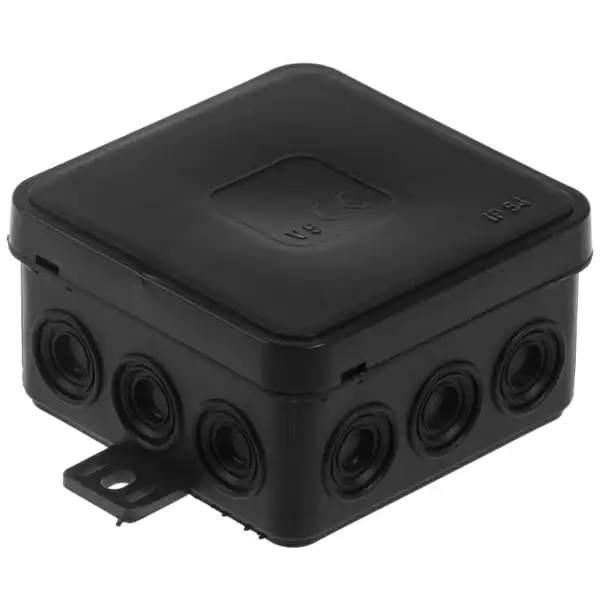 Puszka n/t hermetyczna V5 IP-54 75x75x41 12-wl klik z osłabieniami czarna V5 CZARNA