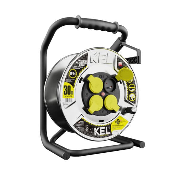 Przedłużacz bębnowy PB-HEAVY 30m 3x2,5 H05RR-F – metalowy bęben, stałe gniazda, IP44