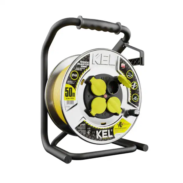 Przedłużacz bębnowy PB-HEAVY 50m 3x1,5 H07RN-F – metalowy bęben, stałe gniazda