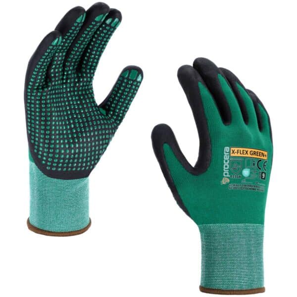Rękawice ochronne X-FLEX GREEN+ – elastyczne, powlekane, antypoślizgowe