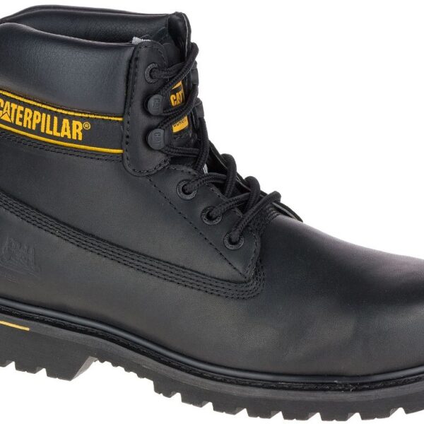 Buty robocze CAT Holton ST S3 P708030 czarne – skórzane obuwie ochronne Caterpillar z podnoskiem stalowym i wkładką antyprzebiciową