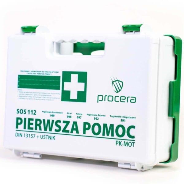 Apteczka przenośna K-13.2 DIN 13157 z ustnikiem – apteczka zakładowa, biurowa i samochodowa