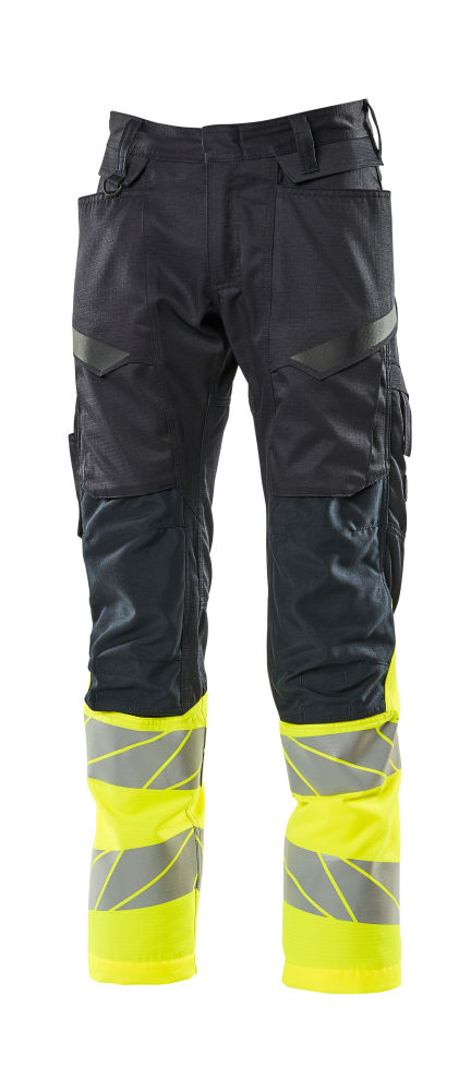Spodnie robocze ostrzegawcze MASCOT ACCELERATE SAFE 19679-236-01017 – Hi-Vis klasa 1, Ripstop, Stretch, CORDURA®, granatowo-żółte 3 Spodnie robocze ostrzegawcze MASCOT ACCELERATE SAFE 19679-236-01017 – Hi-Vis klasa 1, Ripstop, Stretch, CORDURA®, granatowo-żółte - obrazek 3