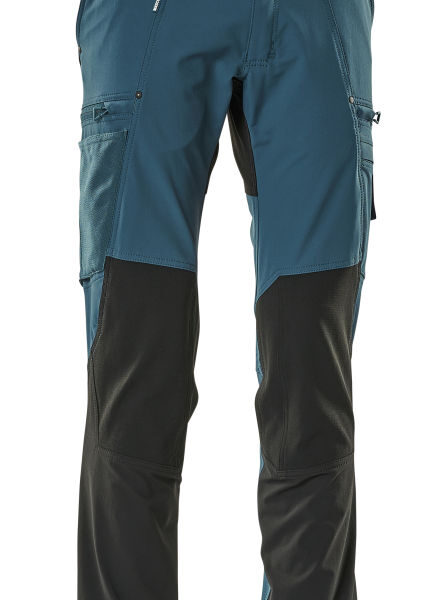 Spodnie robocze MASCOT ADVANCED 21679-311-4409 – ciemny petrolowy/czarne, ULTIMATE STRETCH, lekkie, CORDURA®