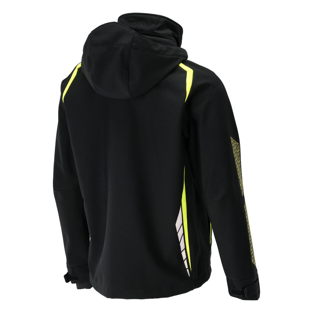 MASCOT ACCELERATE SAFE 23002-246-0917 – kurtka softshell z kapturem, czarna/żółta hi-vis, oddychająca i wiatroszczelna 10 MASCOT ACCELERATE SAFE 23002-246-0917 – kurtka softshell z kapturem, czarna/żółta hi-vis, oddychająca i wiatroszczelna - obrazek 10