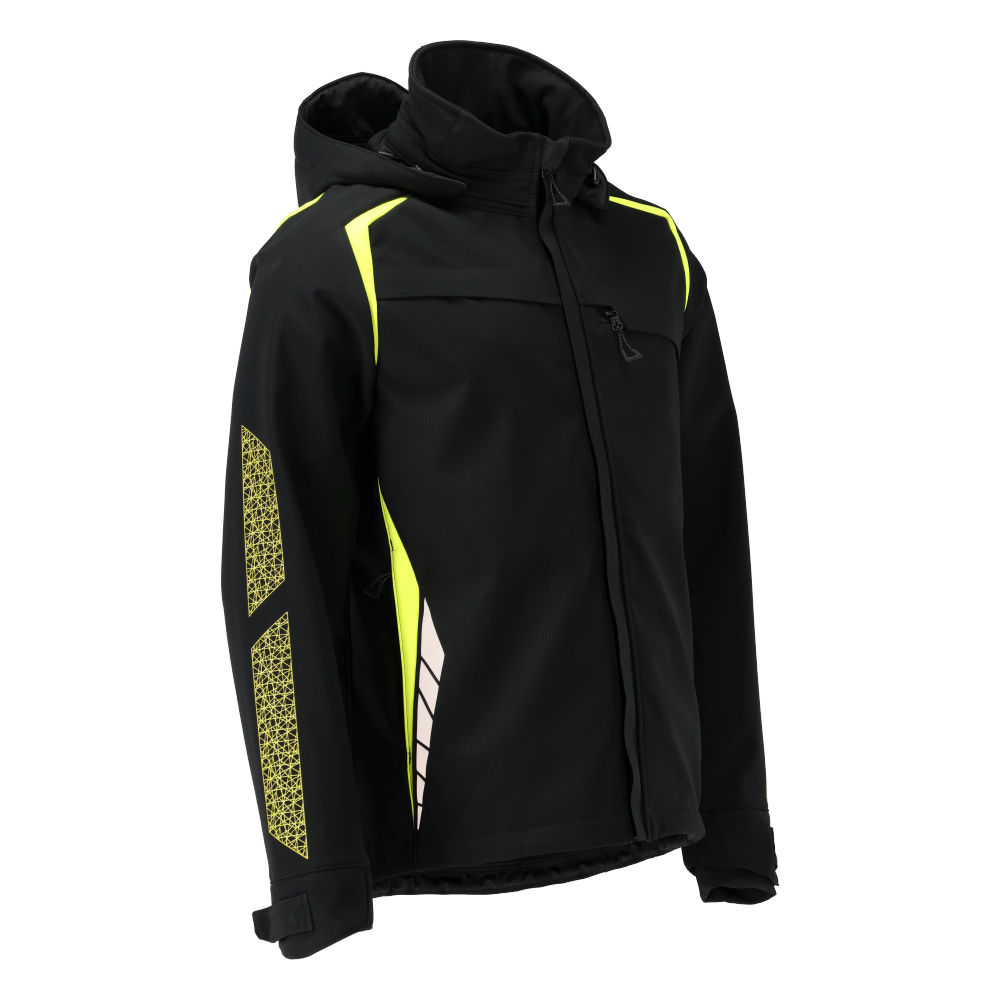 MASCOT ACCELERATE SAFE 23002-246-0917 – kurtka softshell z kapturem, czarna/żółta hi-vis, oddychająca i wiatroszczelna 3 MASCOT ACCELERATE SAFE 23002-246-0917 – kurtka softshell z kapturem, czarna/żółta hi-vis, oddychająca i wiatroszczelna - obrazek 3