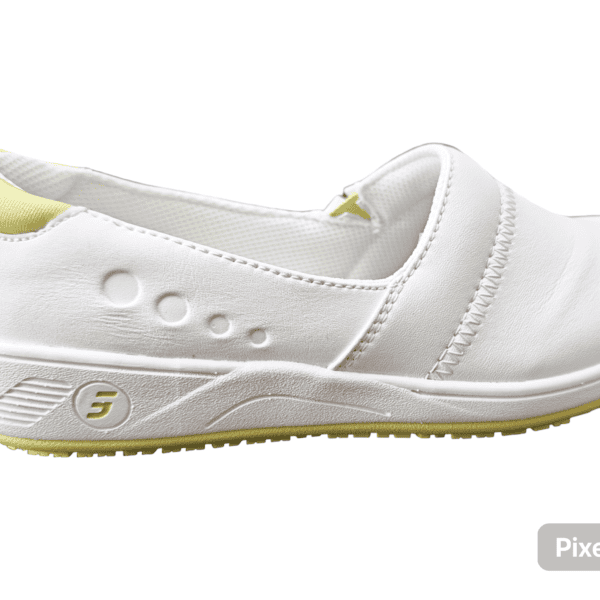 Safety Jogger SOPHIE O1 biało-limonkowe – damskie buty medyczne i zawodowe ESD SRC